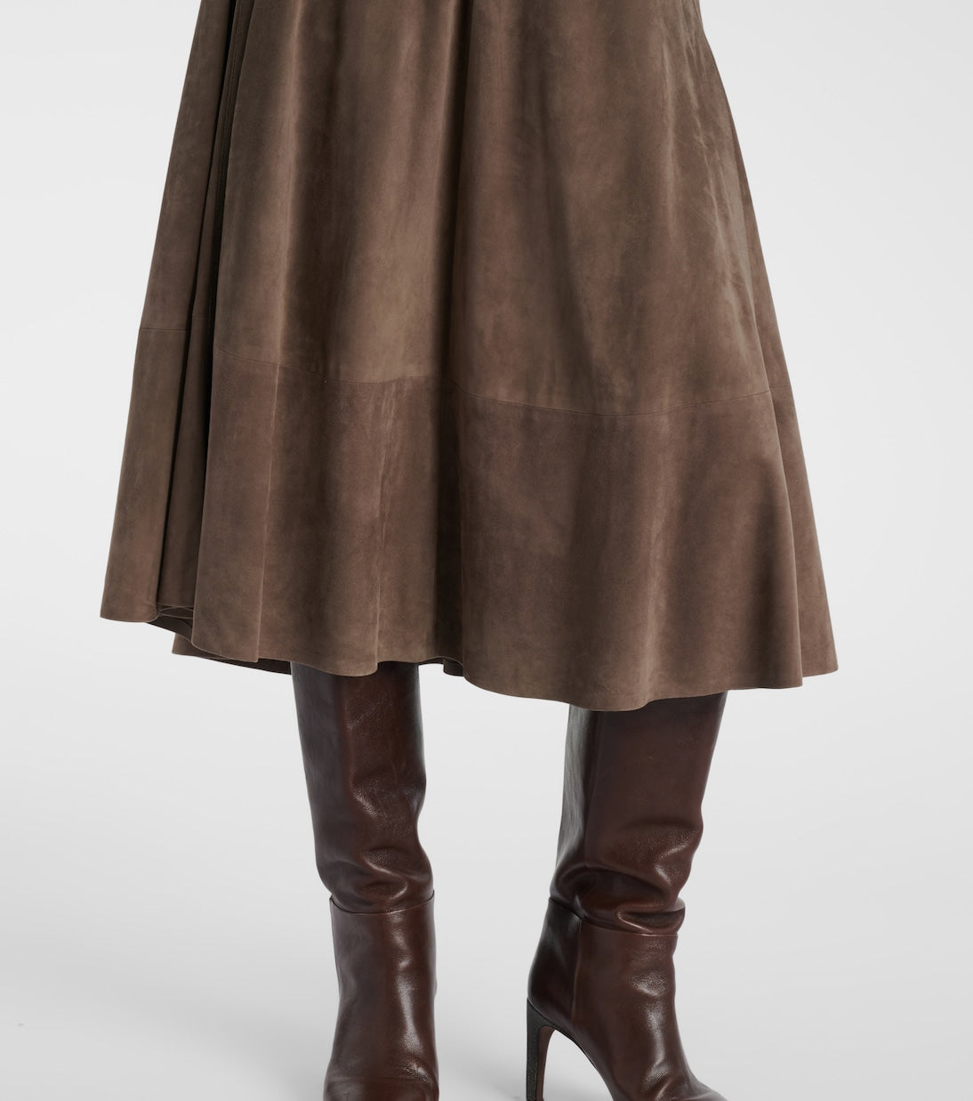 Brunello Cucinelli - Suede midi skirt