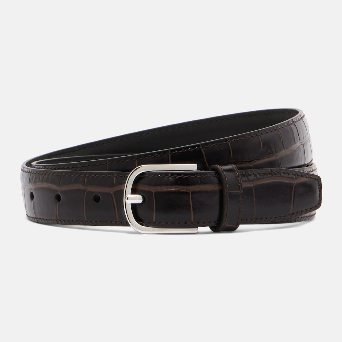 Toteme - Slim croc-effect leather belt