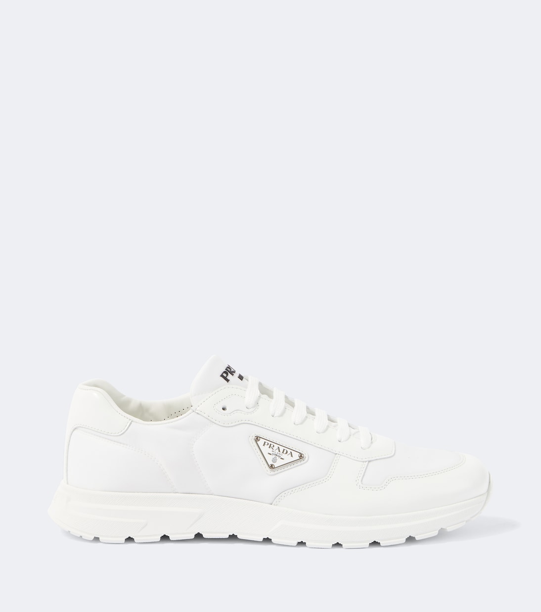 Prada - Logo leather-trimmed sneakers