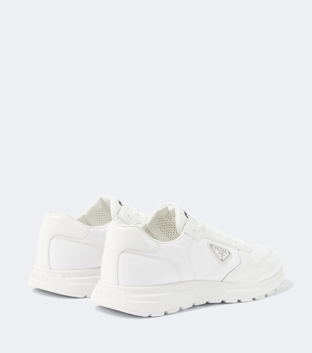 Prada - Logo leather-trimmed sneakers