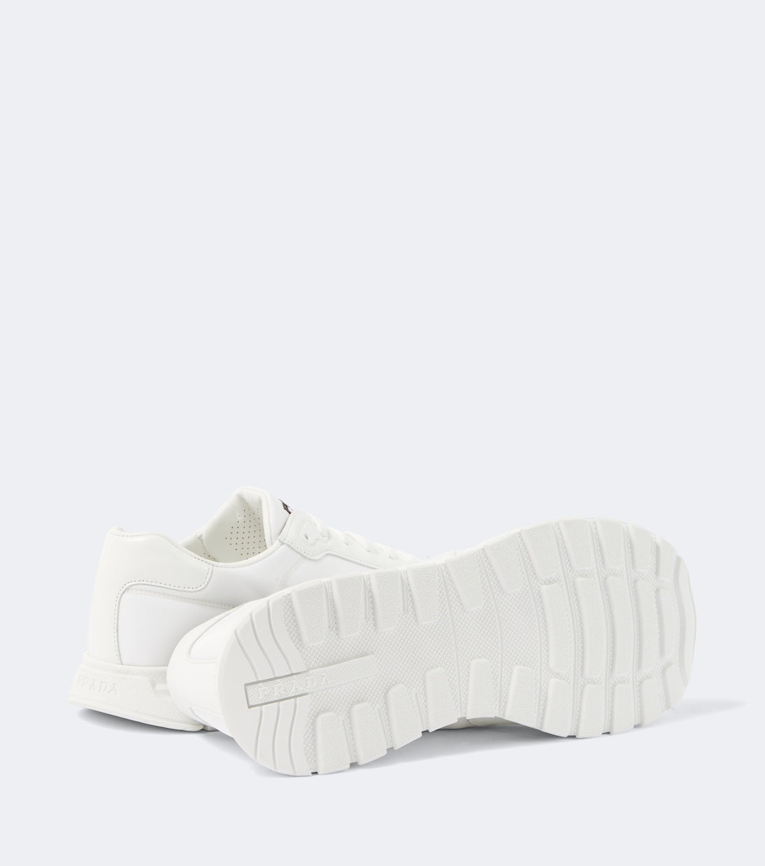 Prada - Logo leather-trimmed sneakers