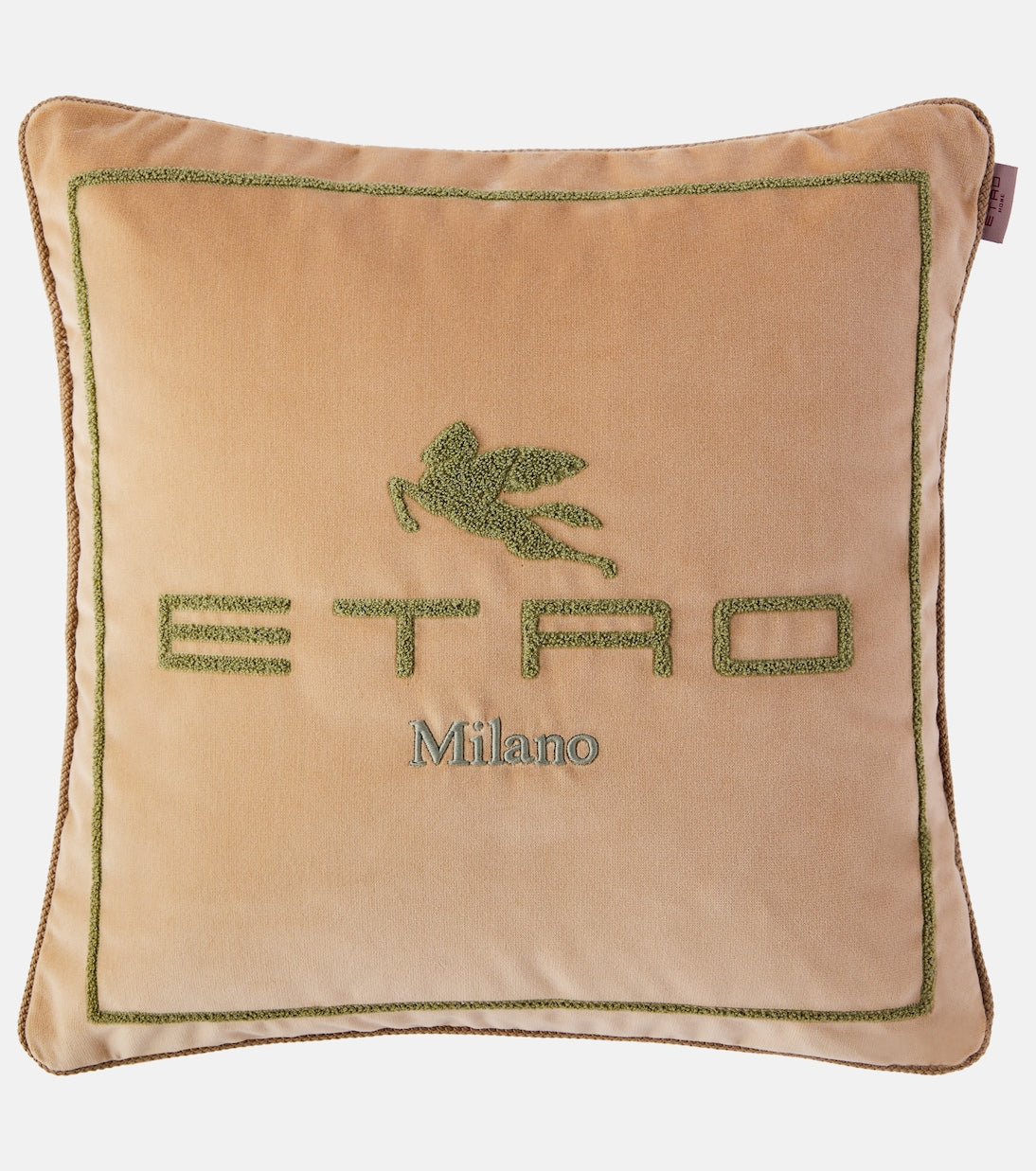 Etro - Sponge logo cotton and wool cushion