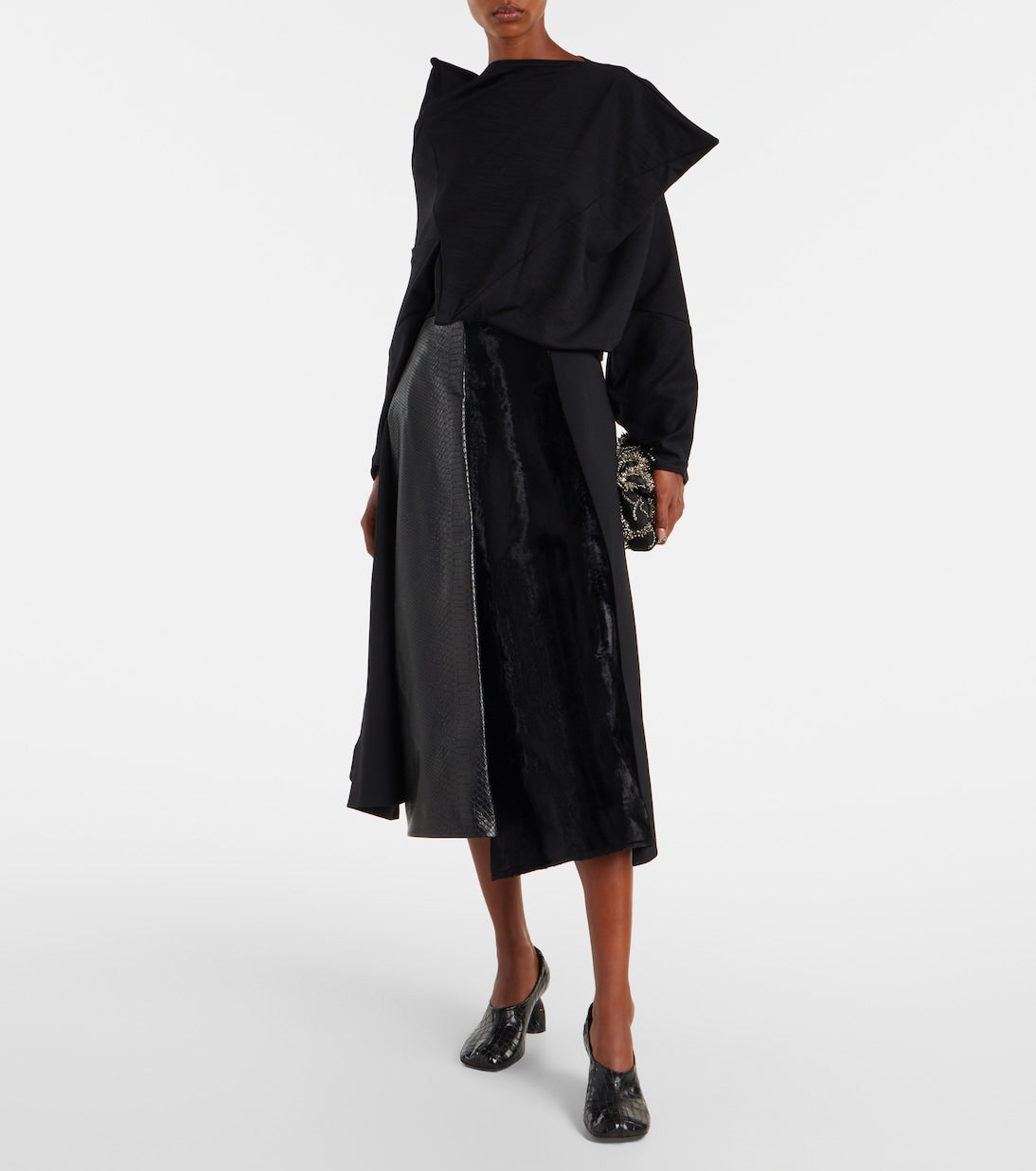 Junya Watanabe - High-rise wool-blend maxi skirt