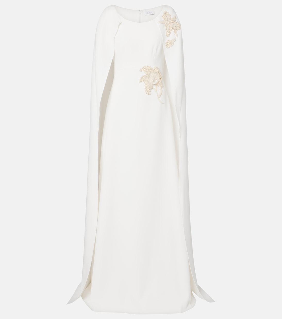 Safiyaa - Yuna faux pearl-embellished crêpe gown