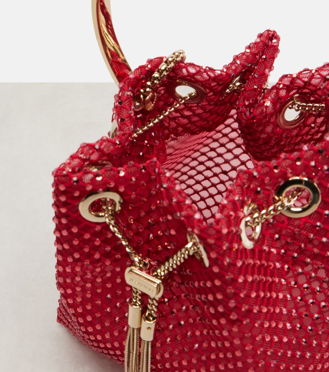 Jimmy Choo - Bon Bon embellished satin bucket bag