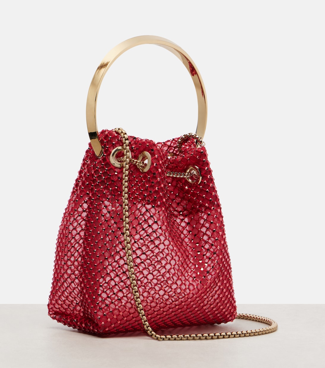 Jimmy Choo - Bon Bon embellished satin bucket bag