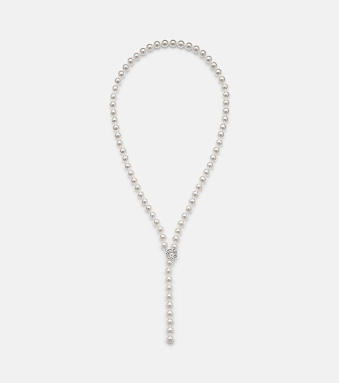 Mikimoto - 18kt white gold necklace with pearls and diamonds