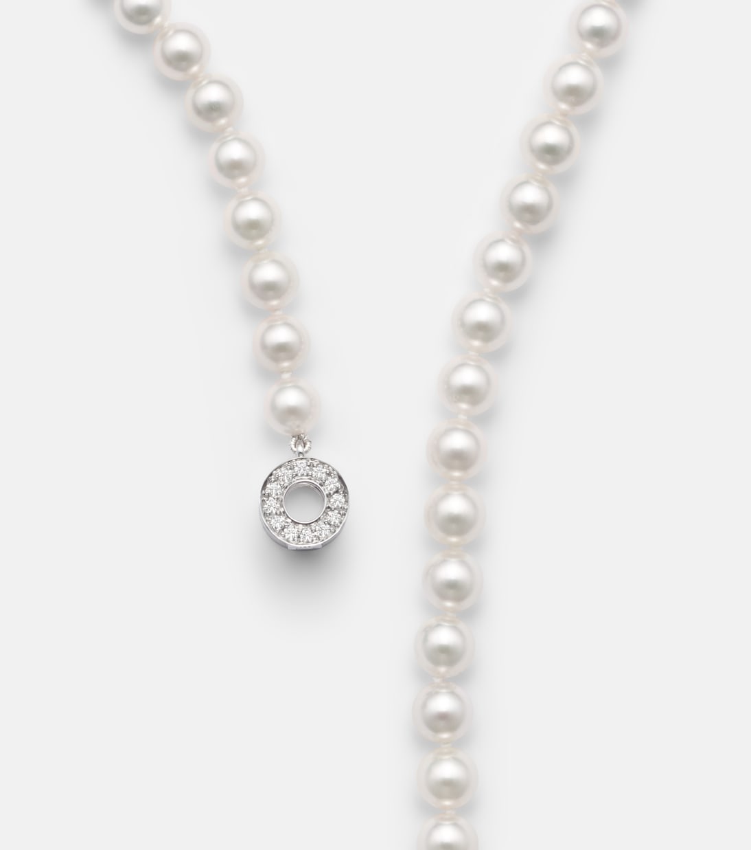 Mikimoto - 18kt white gold necklace with pearls and diamonds