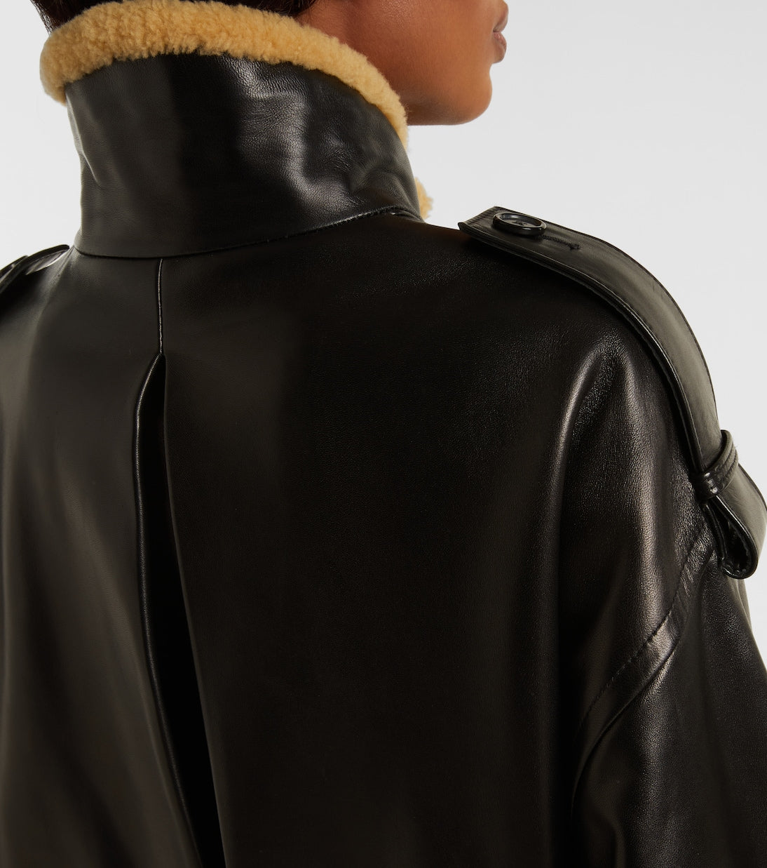 Khaite - Sigi shearling-trimmed leather jacket
