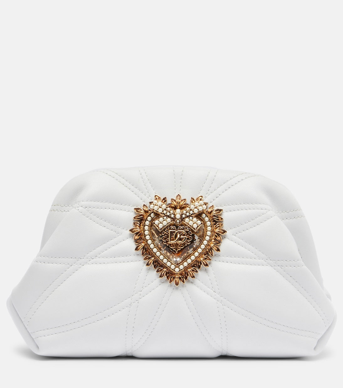 Dolce&Gabbana - Devotion Small embellished leather clutch