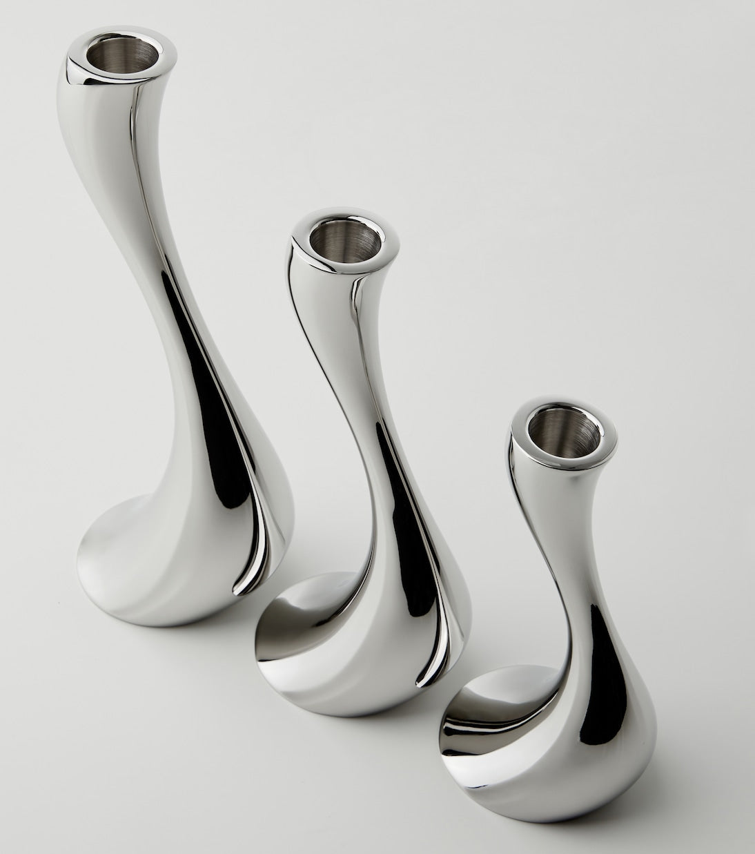 Georg Jensen - Cobra set of 3 stainless steel candle holders by Constantin Wortmann
