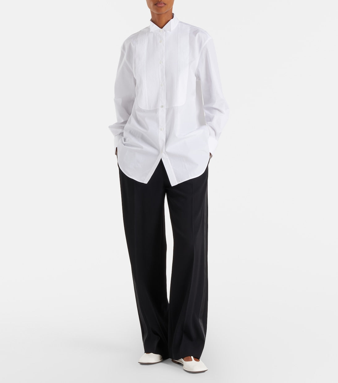 The Row - Square leather ballet flats