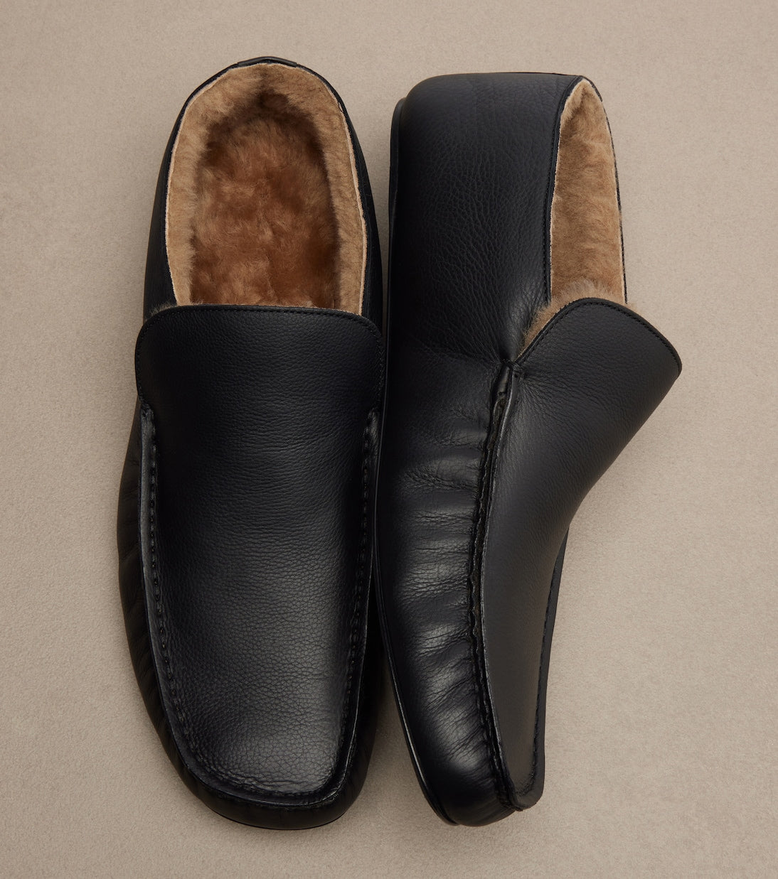 The Row - Leo shearling-lined leather loafers