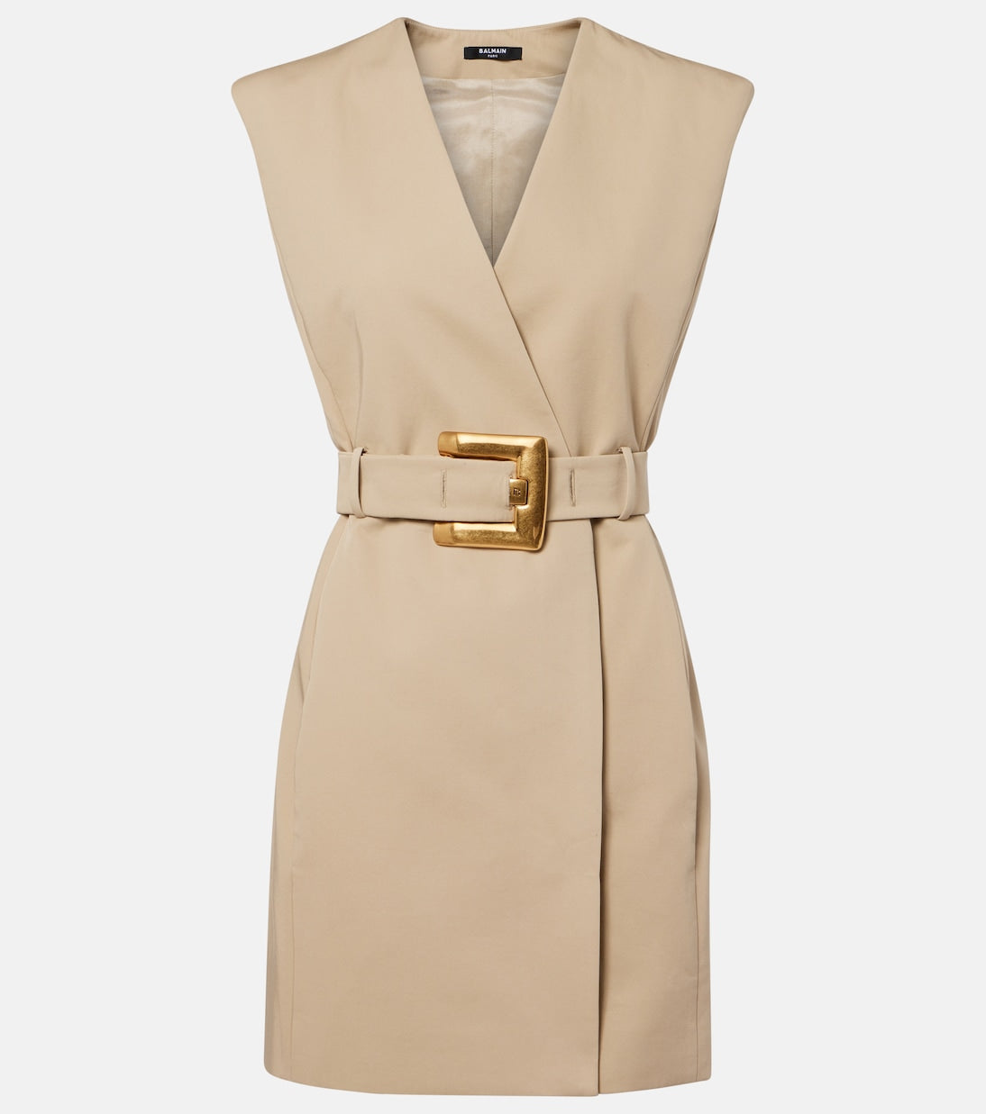 Balmain - Belted cotton minidress
