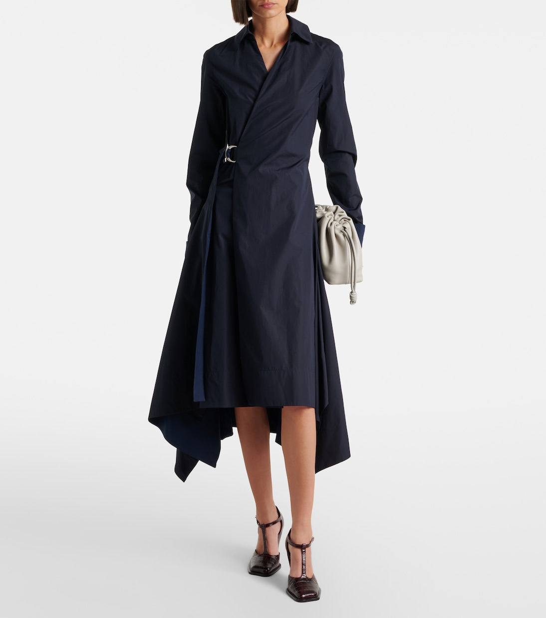 Loewe - Draped cotton wrap dress