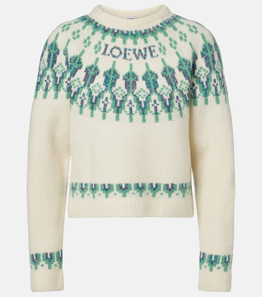 Loewe - Fair Isle sequined wool-blend sweater