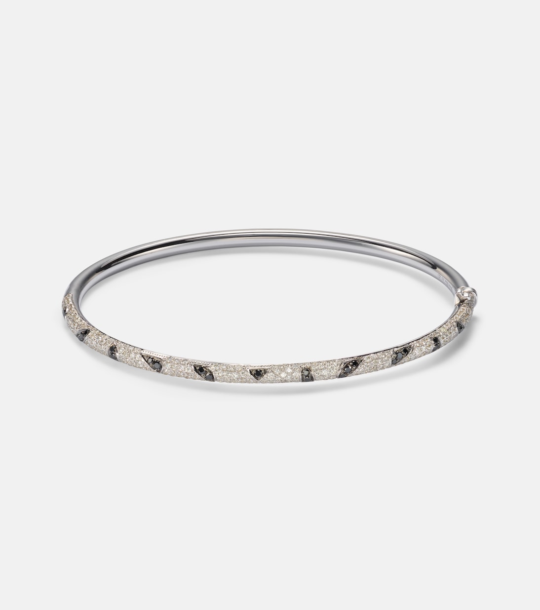 Yvonne Léon - Jonc Zèbre 9kt white gold bracelet with diamonds