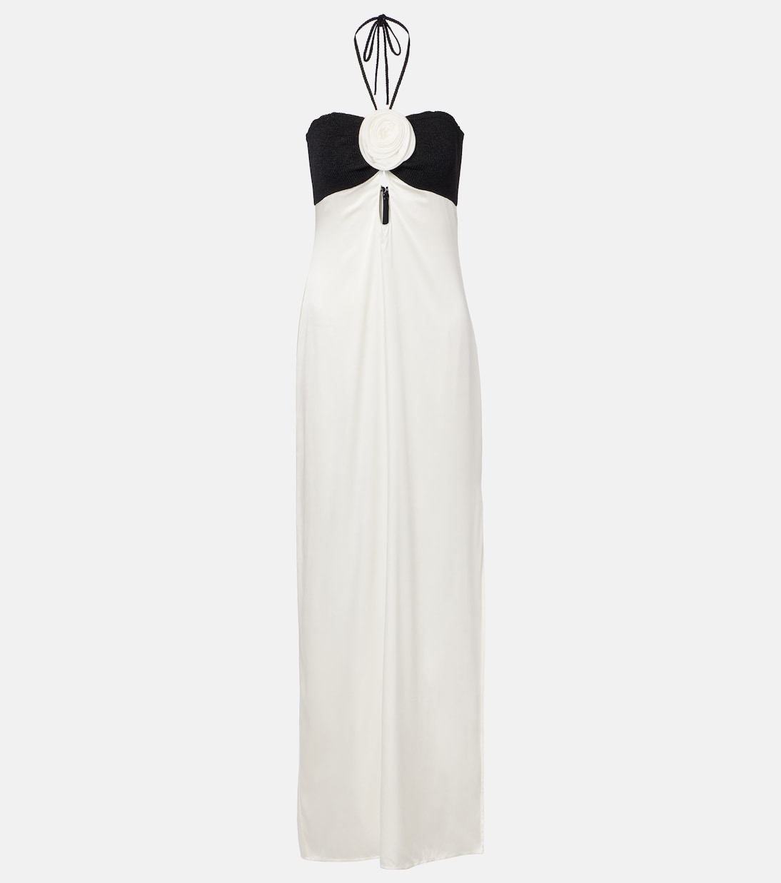 Same - Floral-appliqué silk-blend maxi dress
