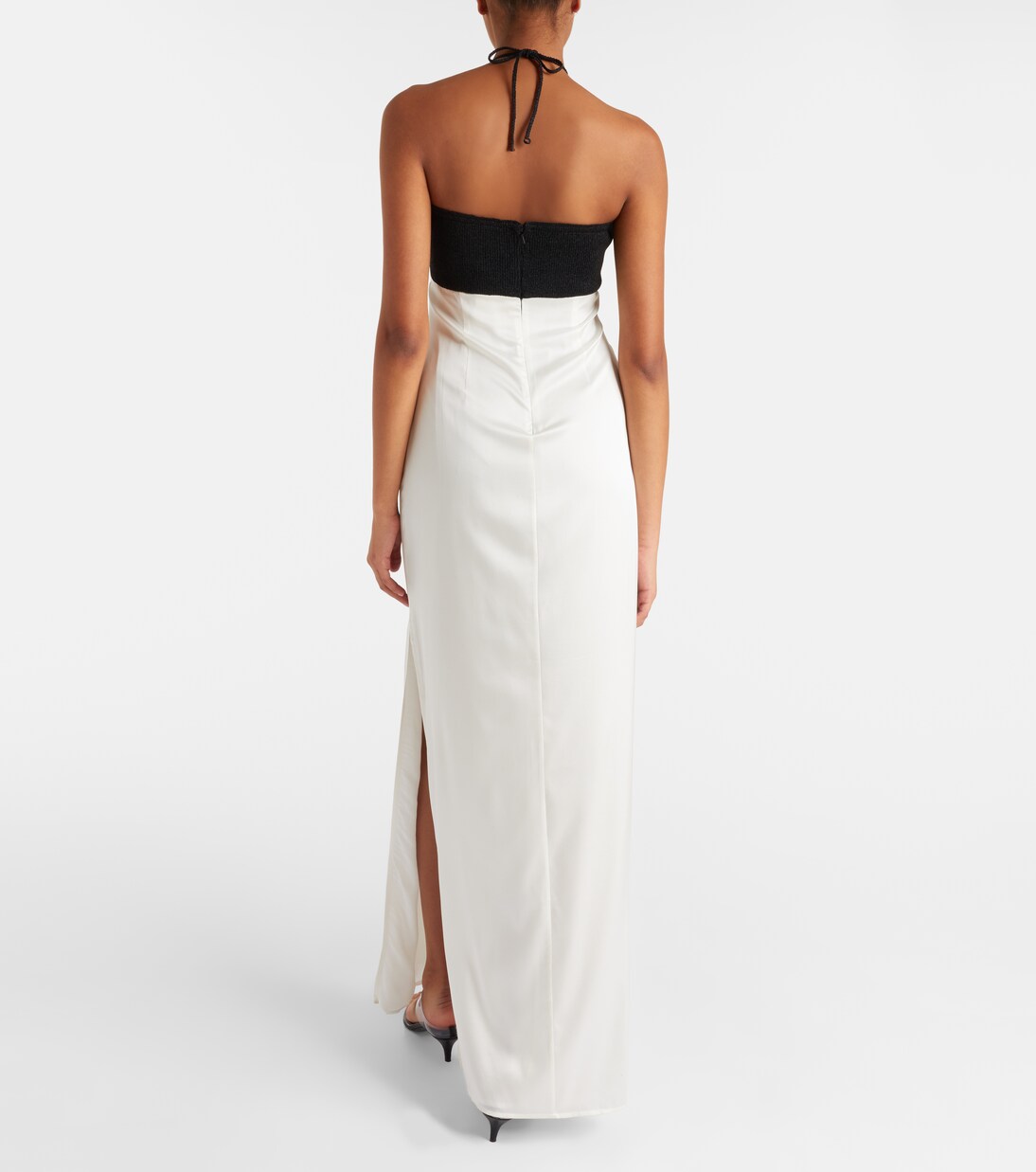 Same - Floral-appliqué silk-blend maxi dress