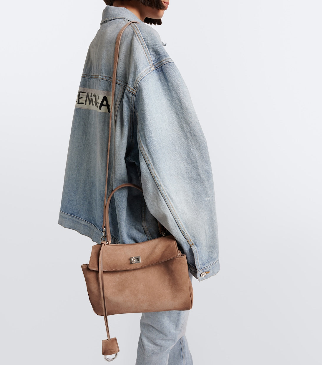 Balenciaga - Rodeo Small suede top-handle bag