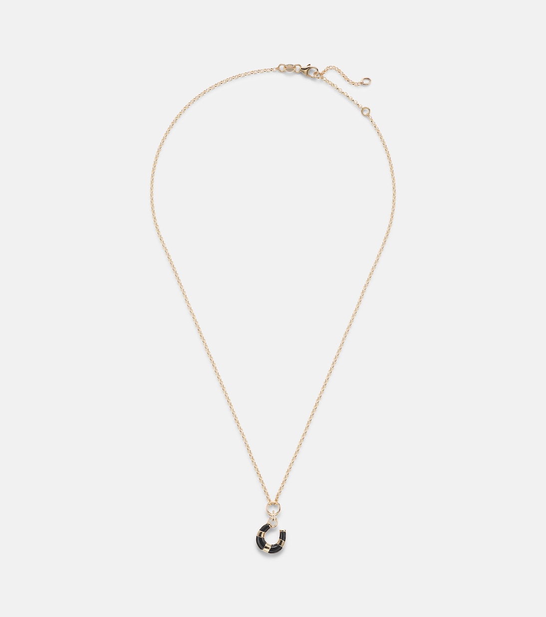 FoundRae - Horseshoe 18kt gold necklace with onyx