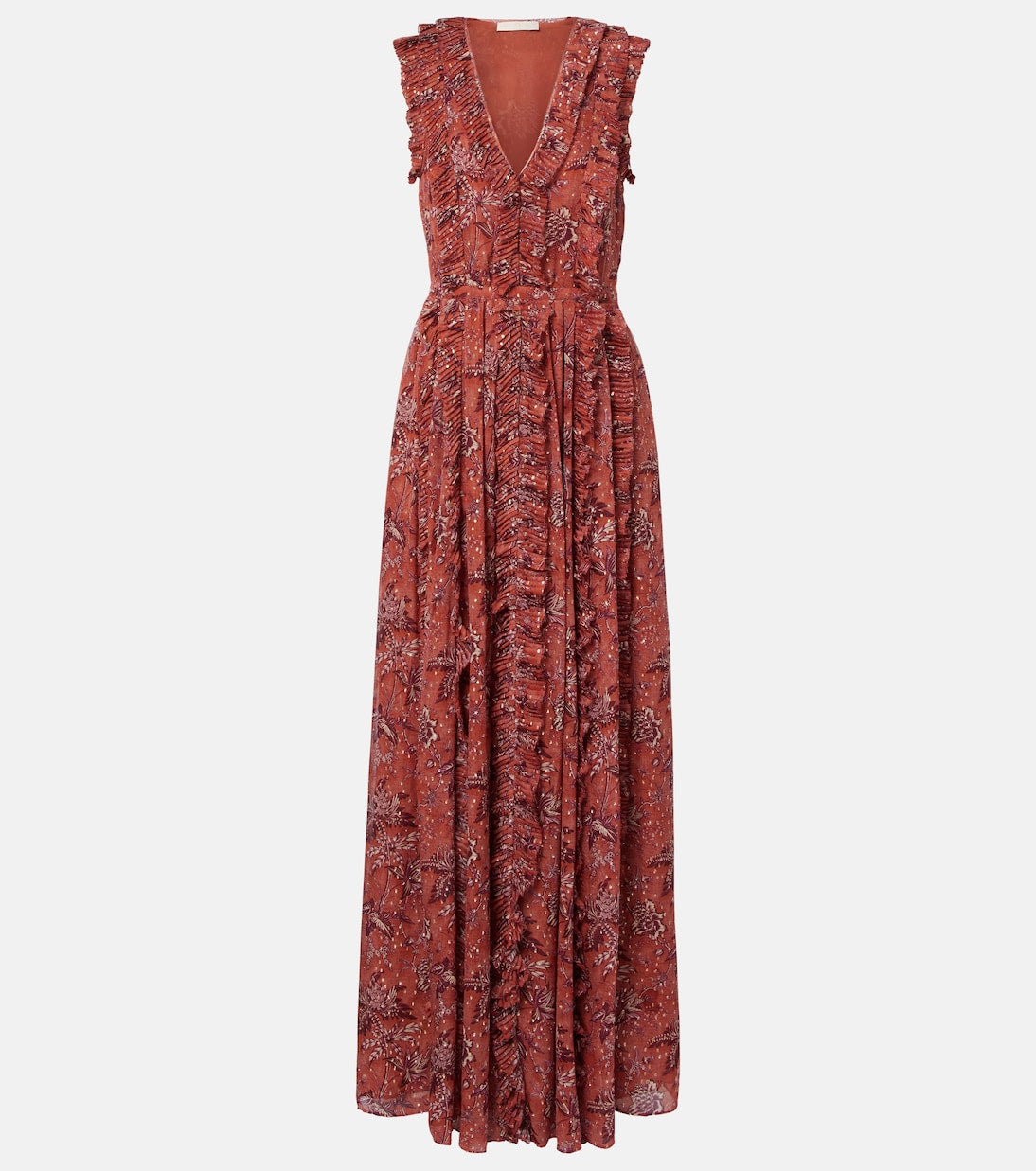 Ulla Johnson - Aida ruffled silk-blend chiffon maxi dress