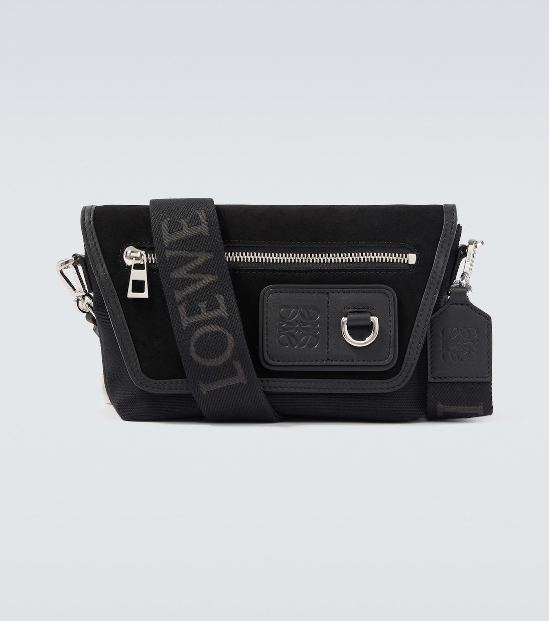 Loewe - Flex Mini canvas and suede messenger bag
