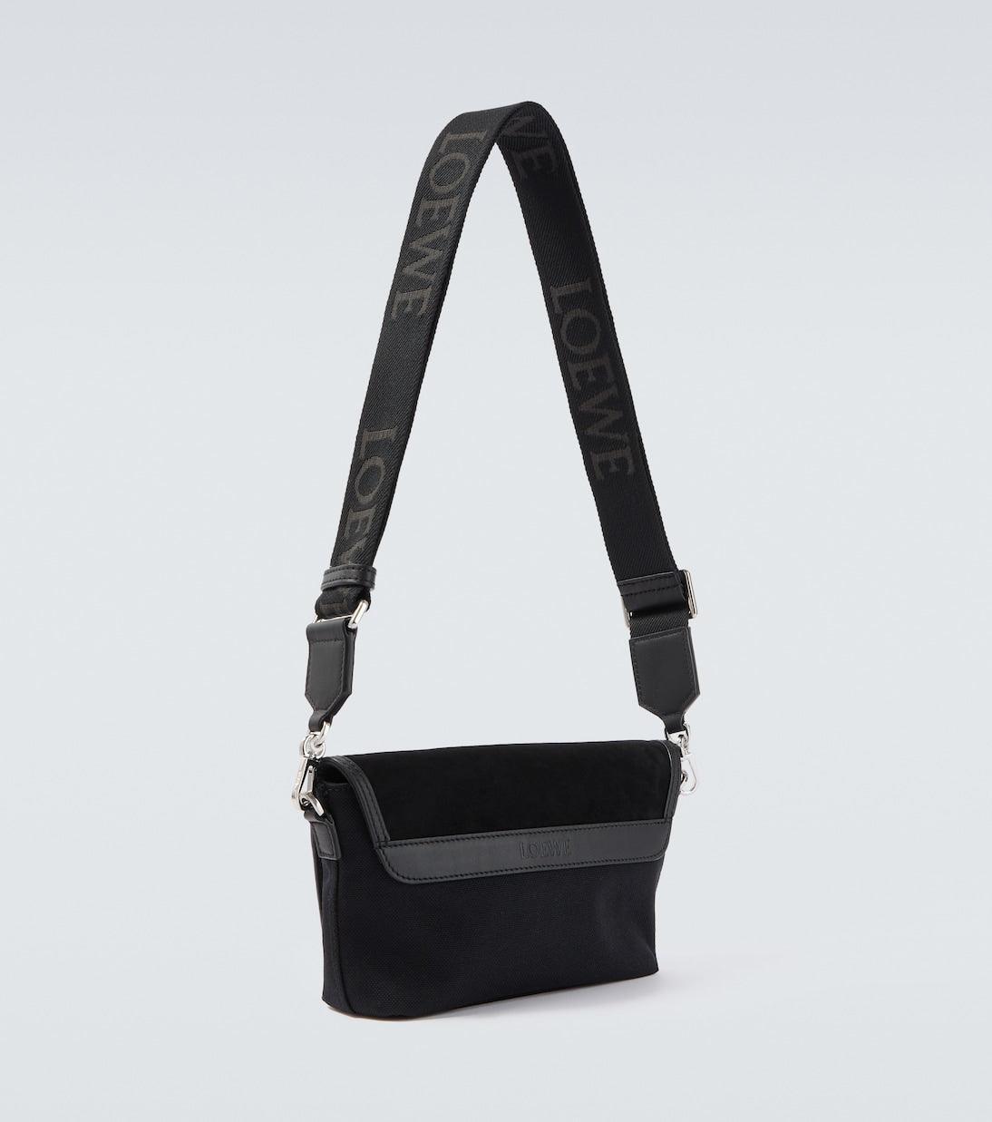Loewe - Flex Mini canvas and suede messenger bag