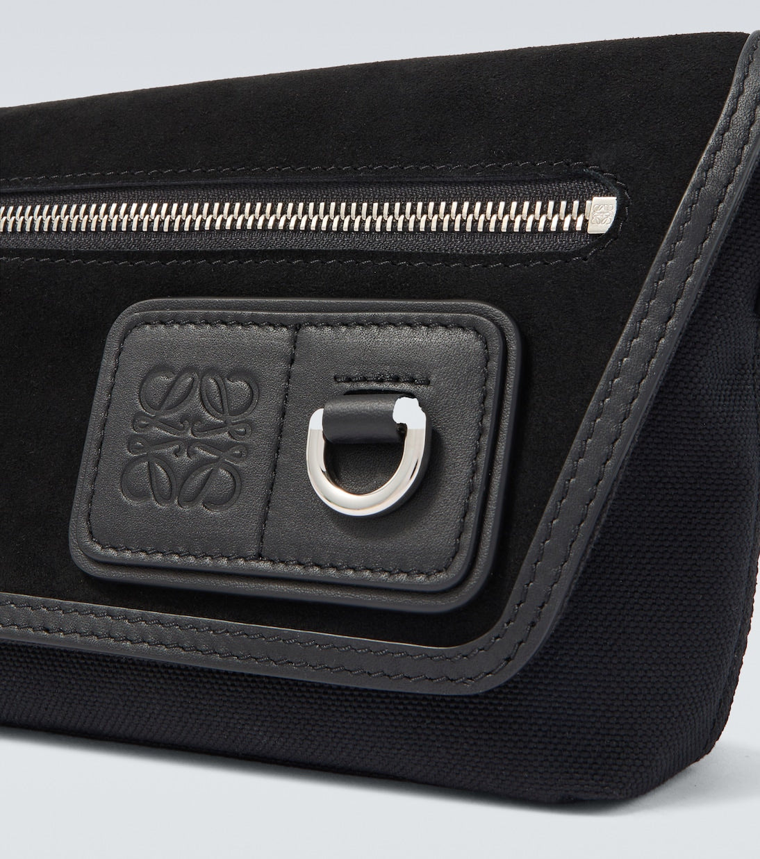 Loewe - Flex Mini canvas and suede messenger bag