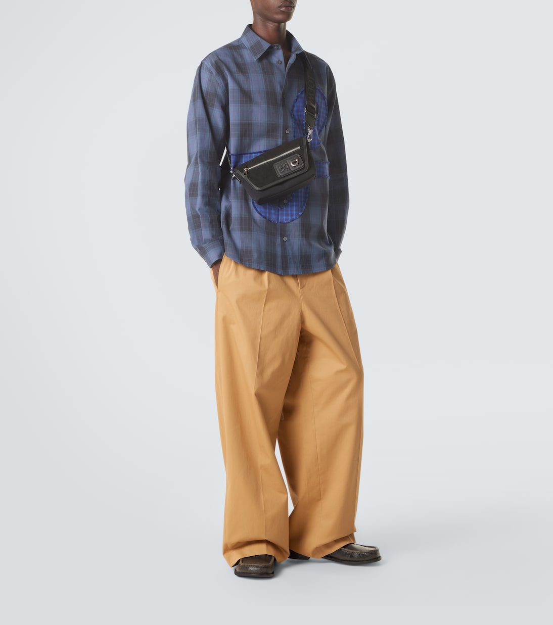 Loewe - Flex Mini canvas and suede messenger bag