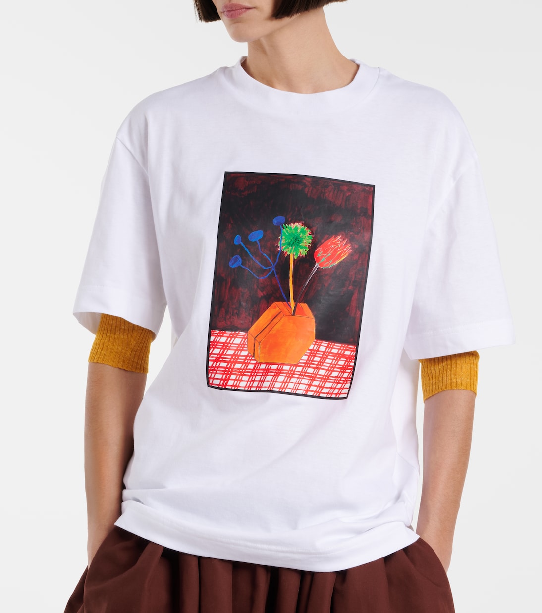Plan C - Printed cotton jersey T-shirt