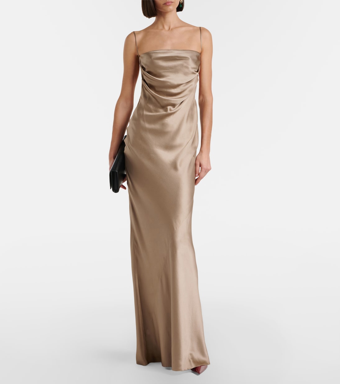 Saint Laurent - Draped silk satin gown