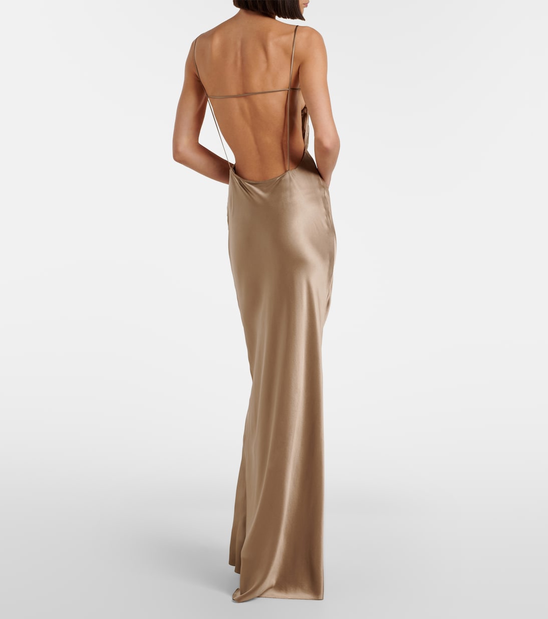 Saint Laurent - Draped silk satin gown