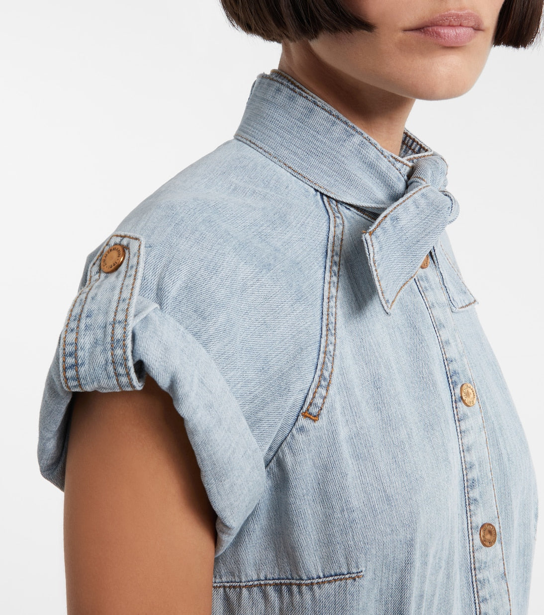 Zimmermann - Tie-neck denim shirt