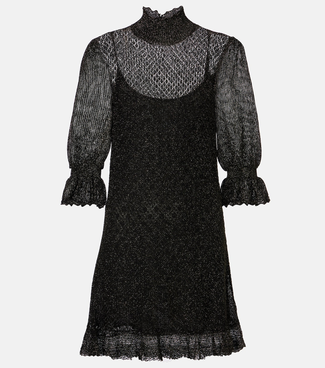 Chloé - Ruffled lamé minidress