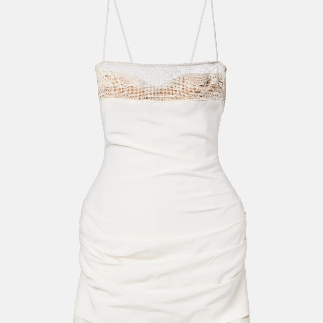 Magda Butrym - Lace-trimmed silk minidress