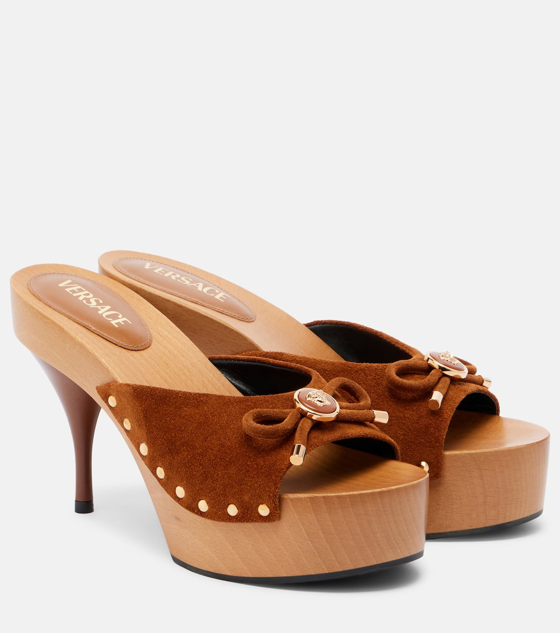 Versace - Opera Medusa suede mules