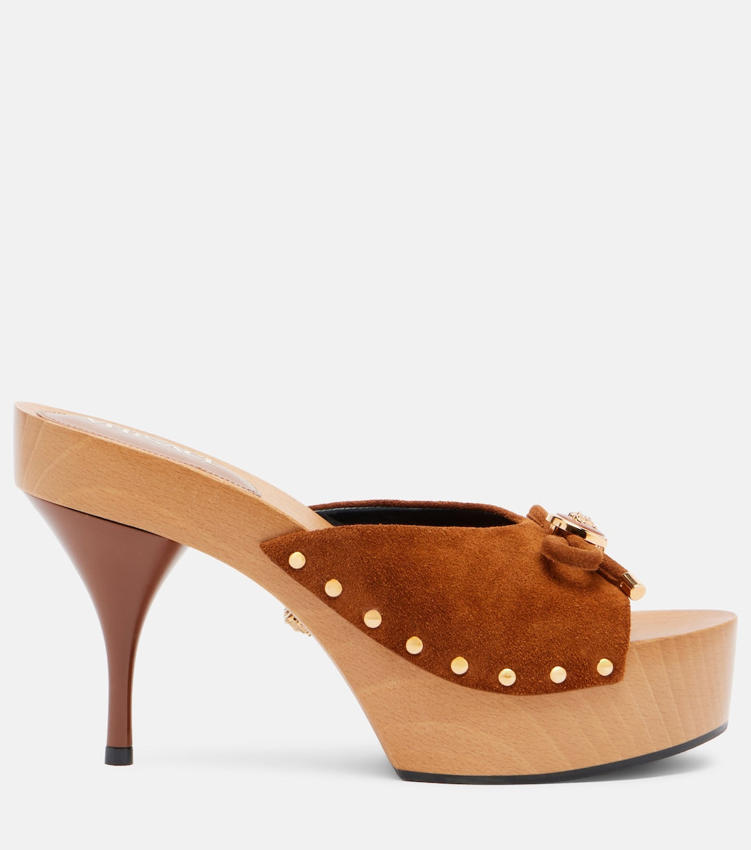 Versace - Opera Medusa suede mules