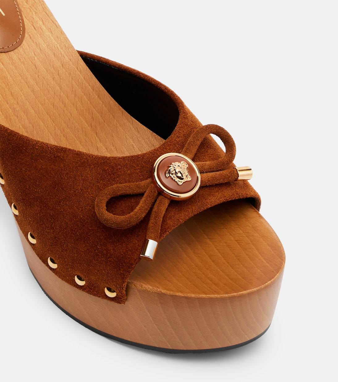 Versace - Opera Medusa suede mules