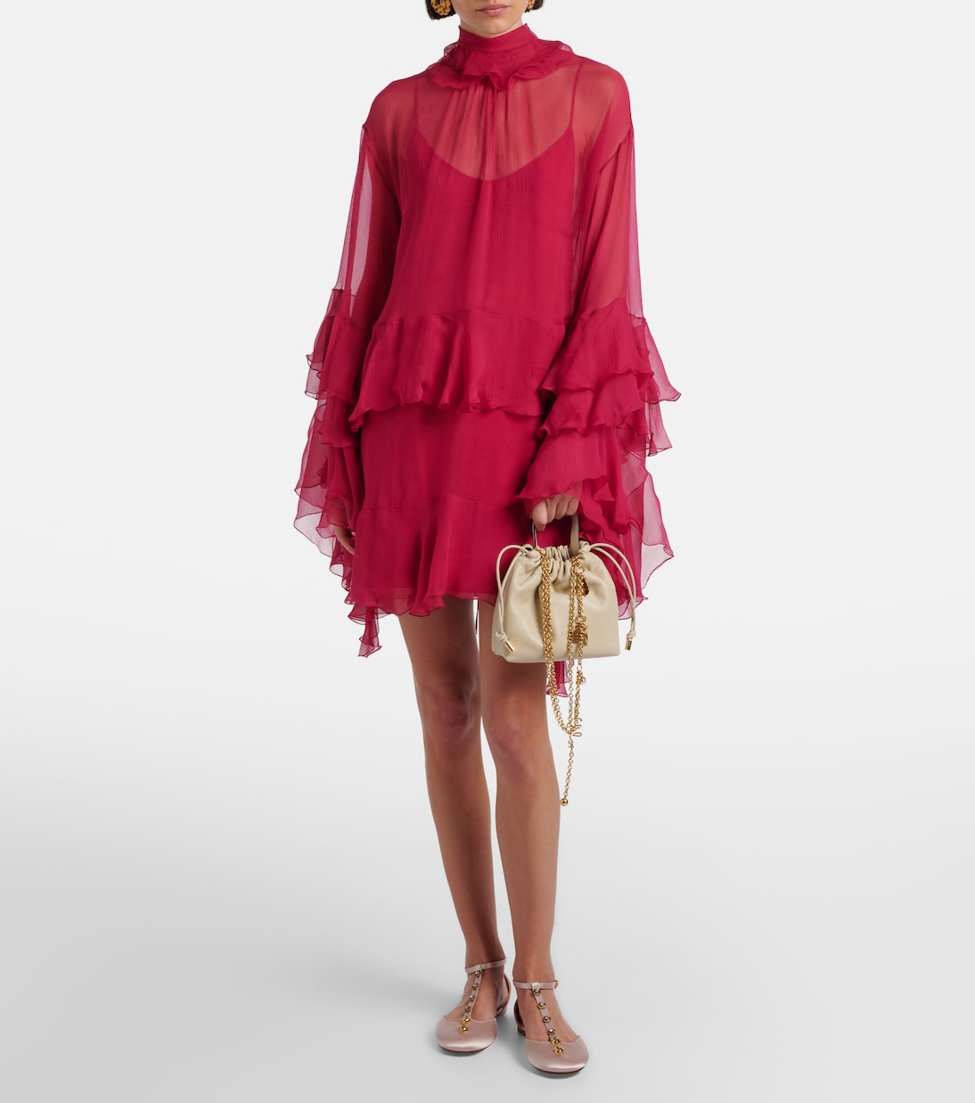 Chloé - Celeste embellished satin flats