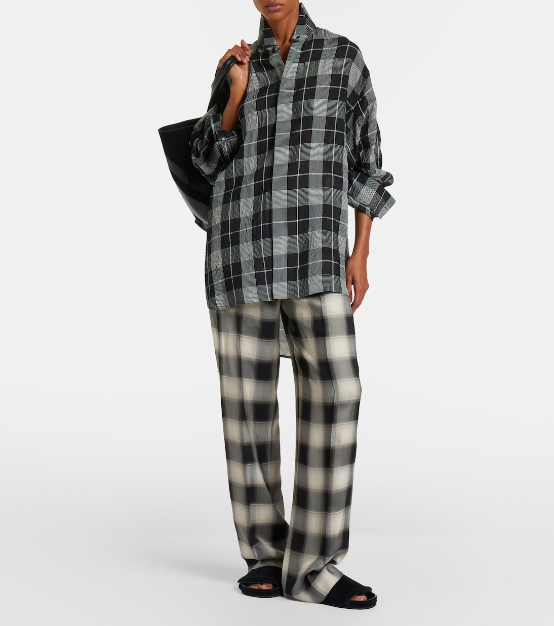 Phoebe Philo - Checked wide-leg pants