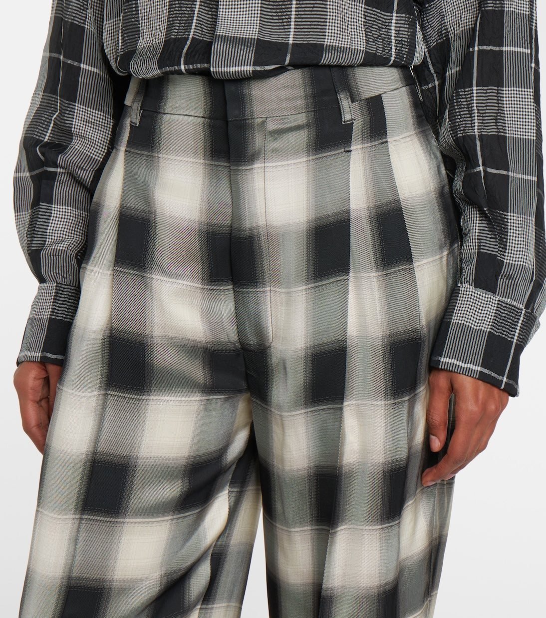 Phoebe Philo - Checked wide-leg pants