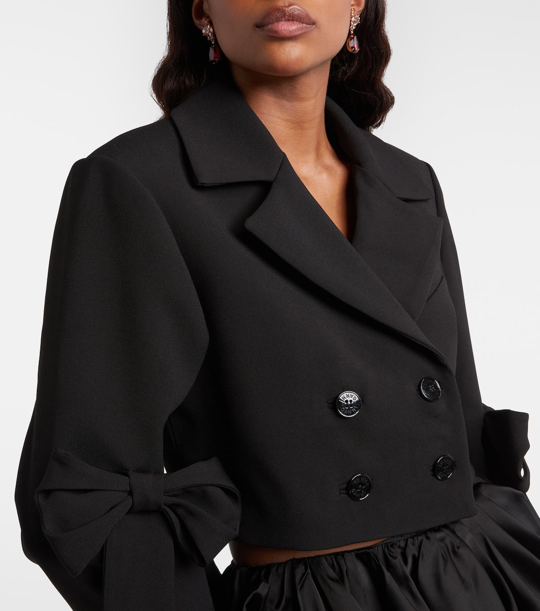 Ganni - Double-breasted cropped blazer