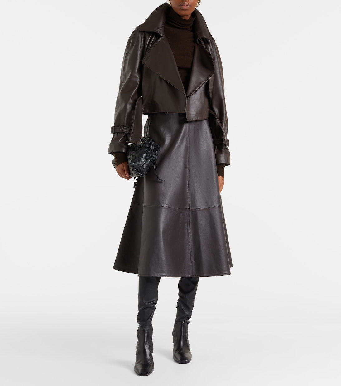 Nour Hammour - Hatti cropped leather jacket
