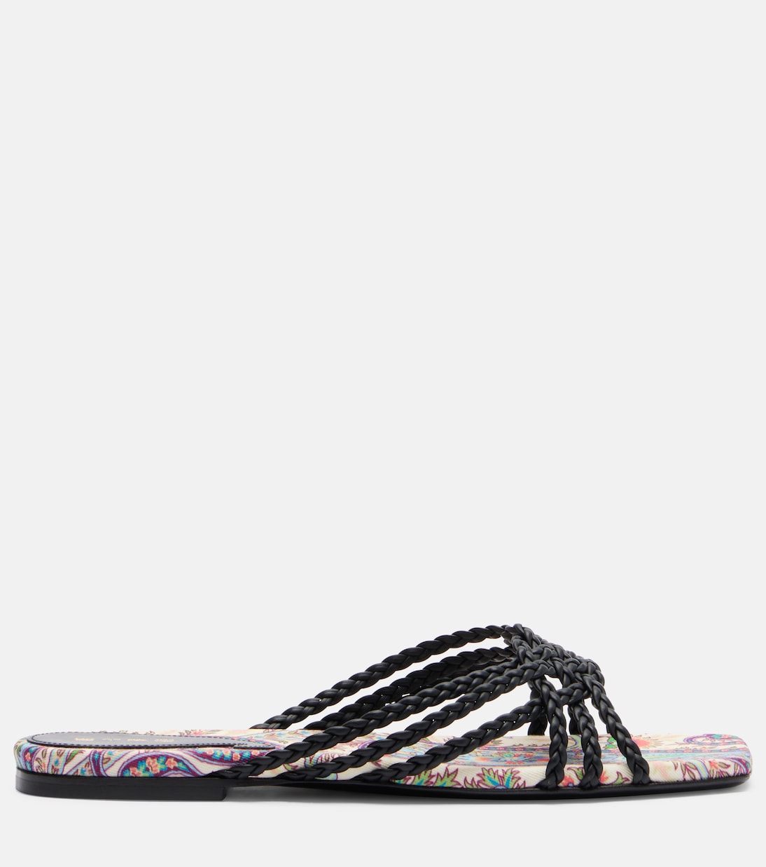 Etro - Canvas-trimmed printed leather slides