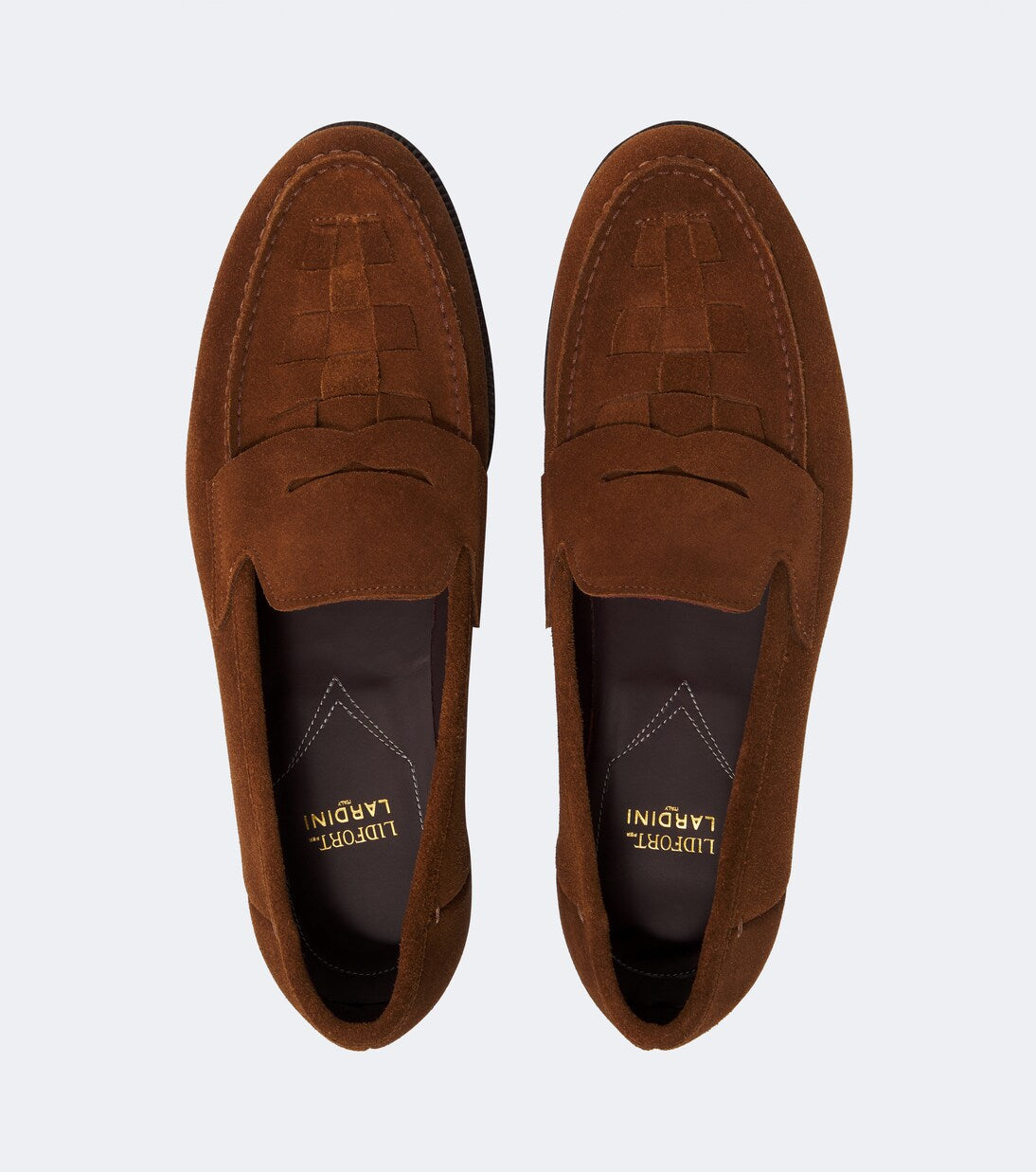 Lardini - Woven suede penny loafers