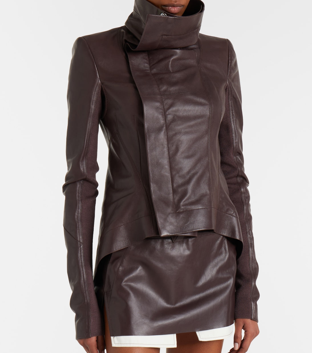 Rick Owens - Naska asymmetric leather jacket