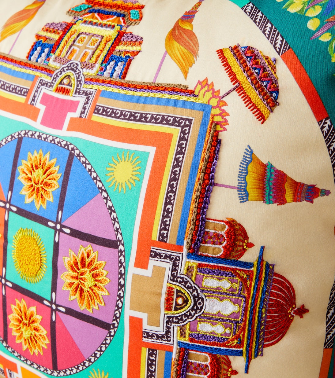 Etro - Shanti embroidered printed cotton cushion