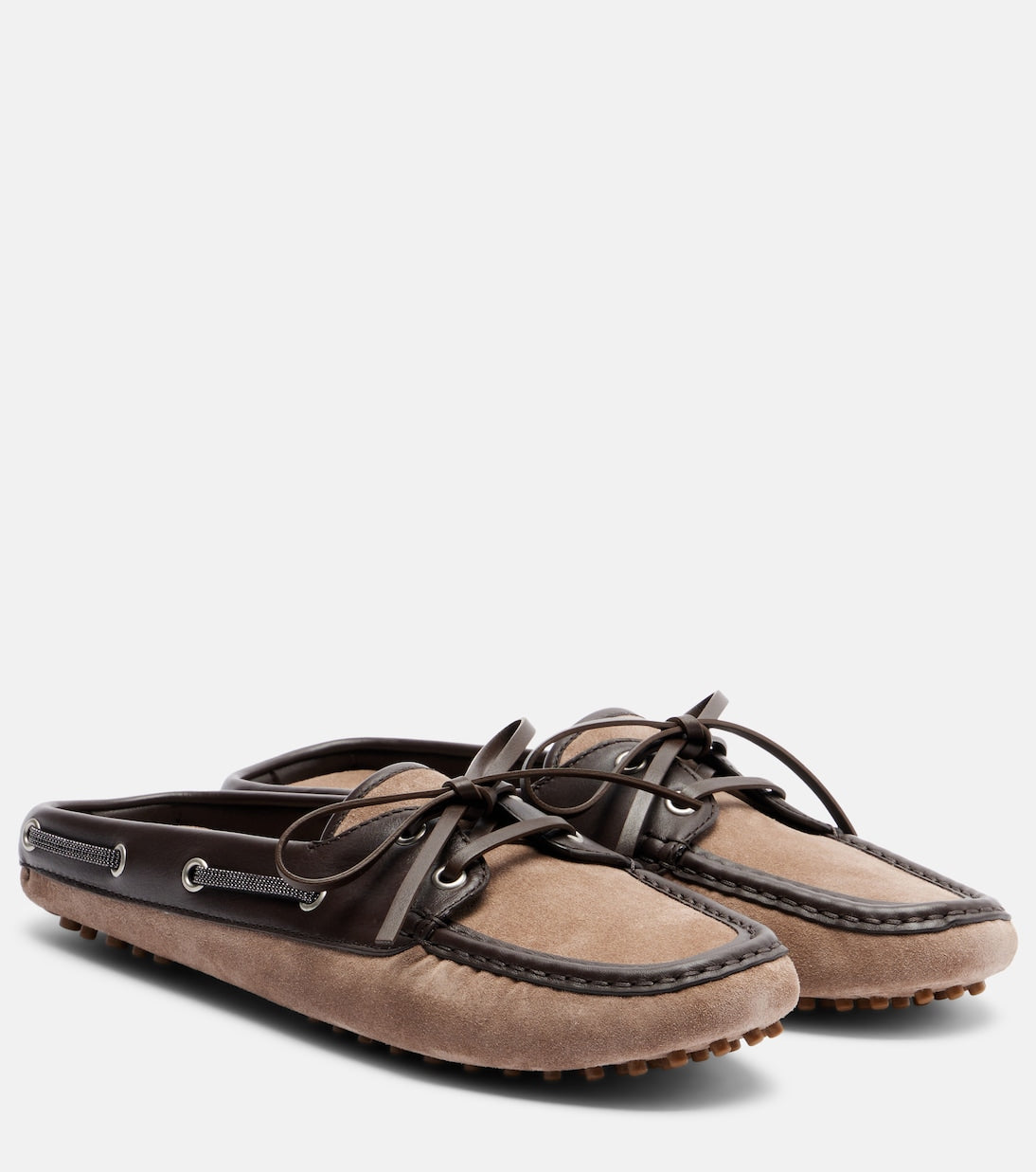 Brunello Cucinelli - Monili suede mules