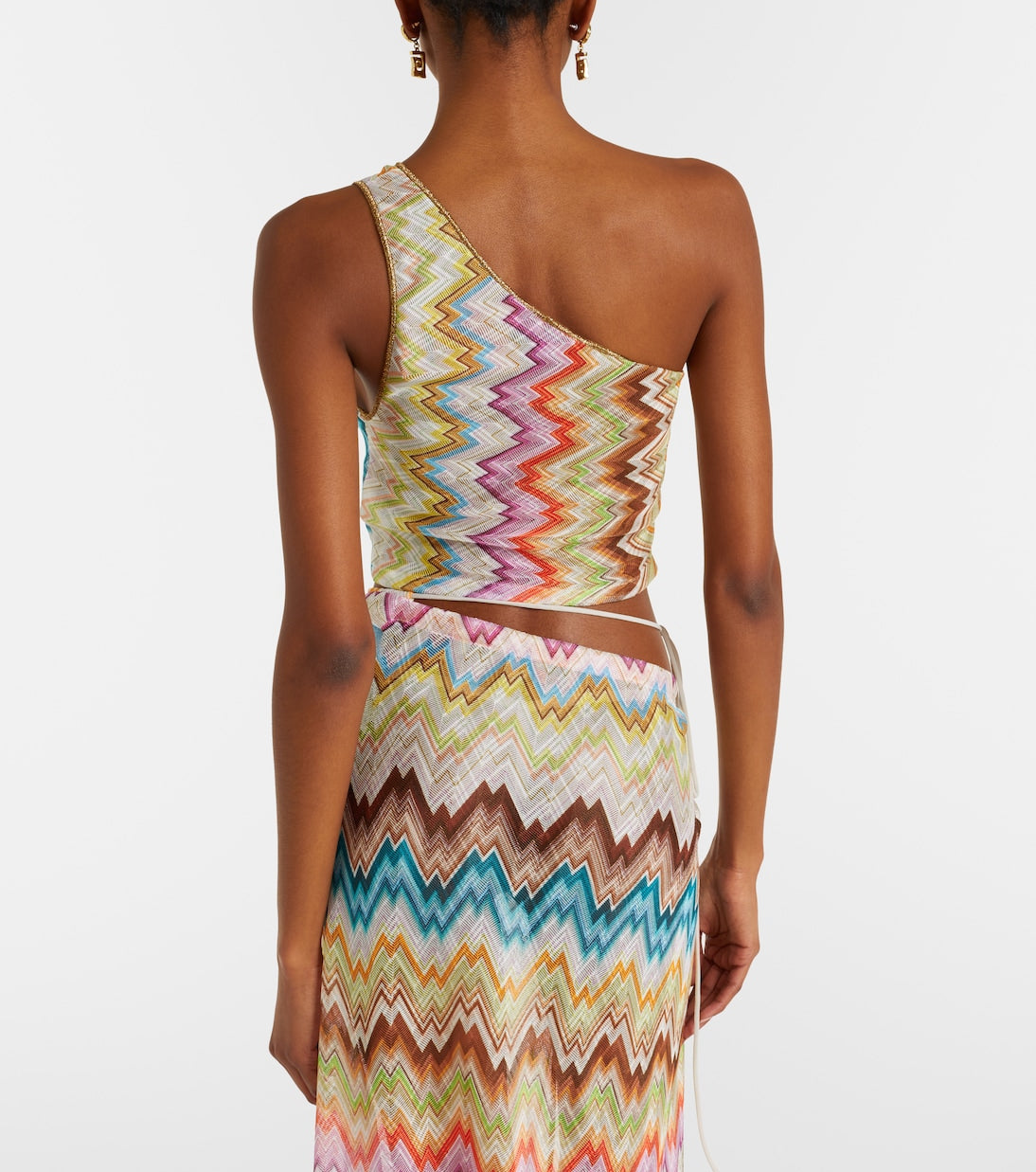 Missoni - Zigzag one-shoulder crop top